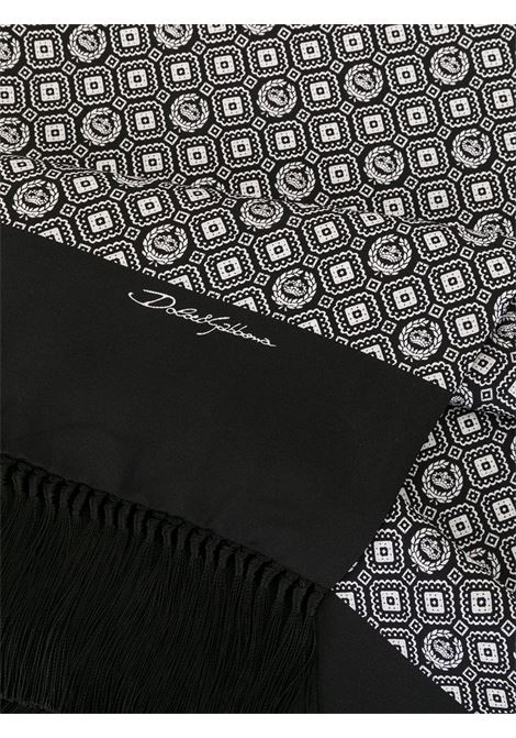 Sciarpa nera in twill di seta con stampa DOLCE & GABBANA | GQ217E-G0WOCN0004